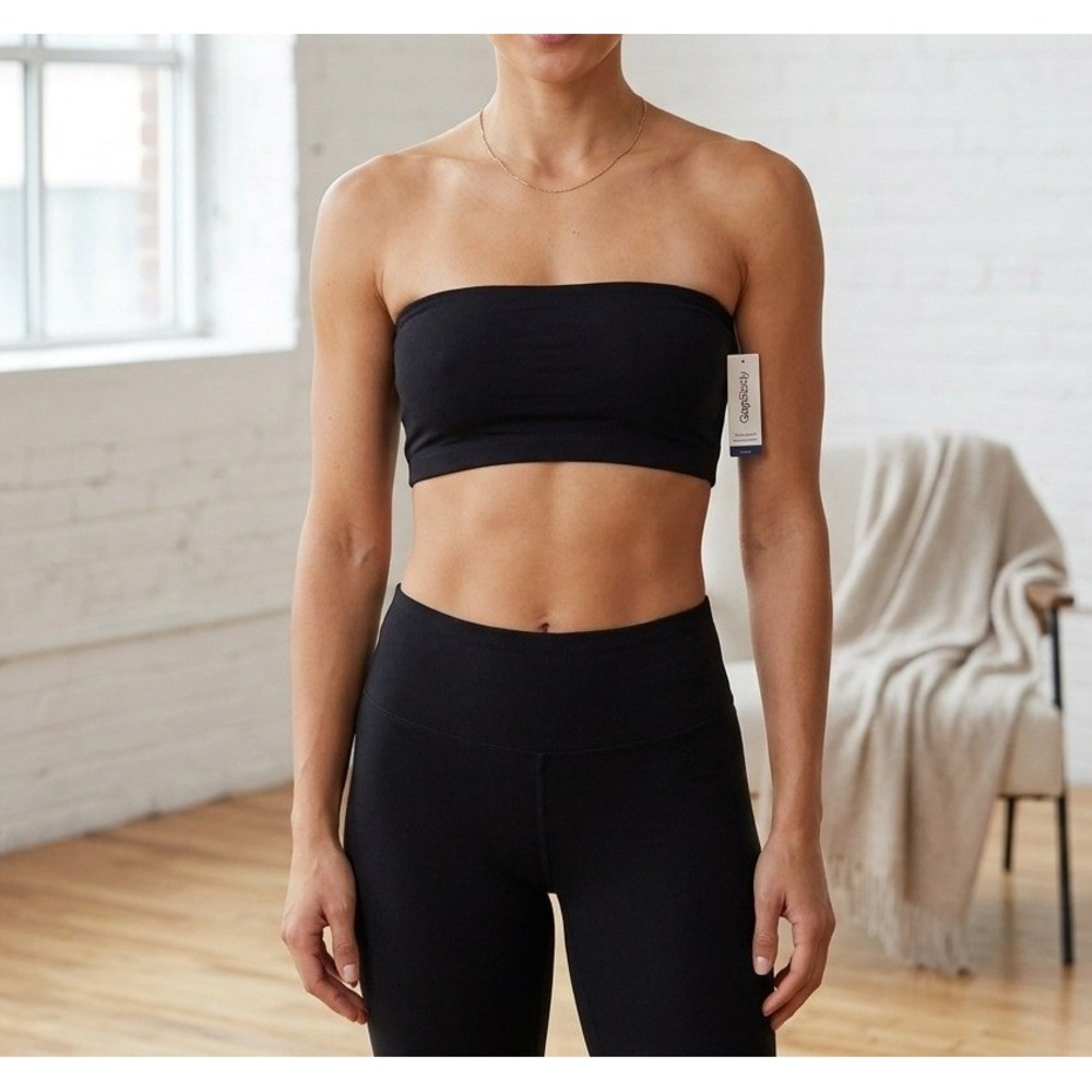 GapBody Womens Super Stretch Bandeau Bralette Black XS Strapless Tube Top NEW